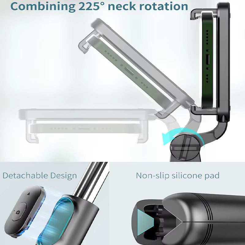 Self Portrait Pole Tripod with Lighting Self Portrait Pole with Wireless Remote Control Portable Mobile Phone Tripod Color Box