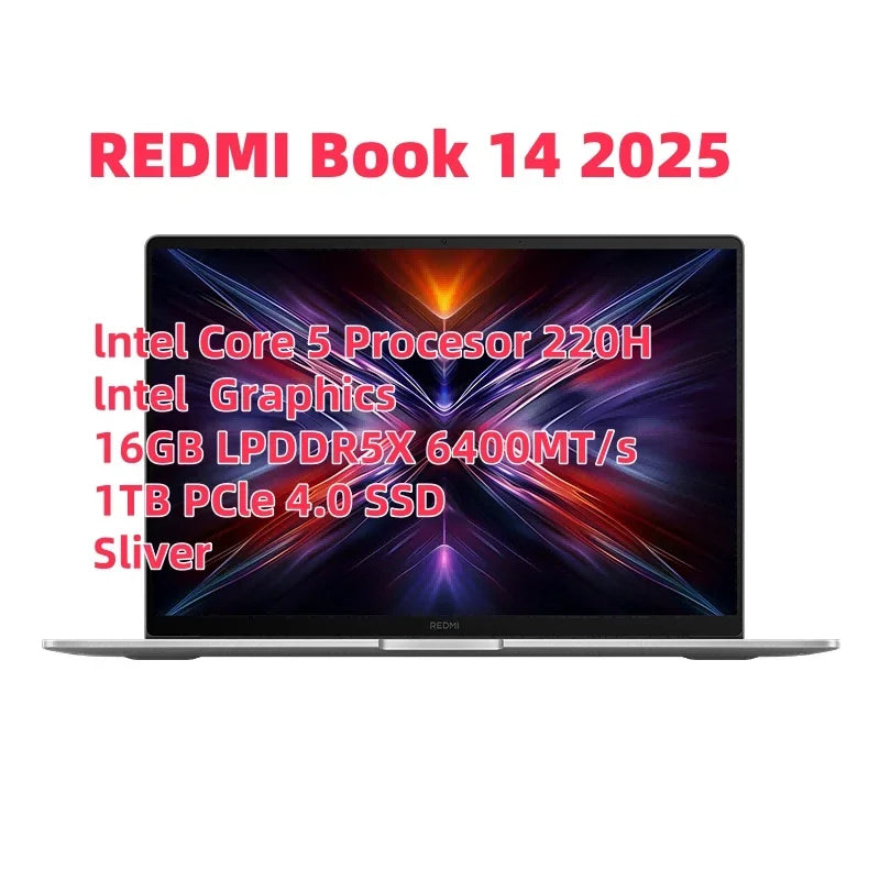 Xiaomi Redmi Book 14 2025 Laptop Intel Core 5 220H/210H Processor 16G/32G DDR5+512G/1T SSD 14inch Notebook Office Ultrabook PC