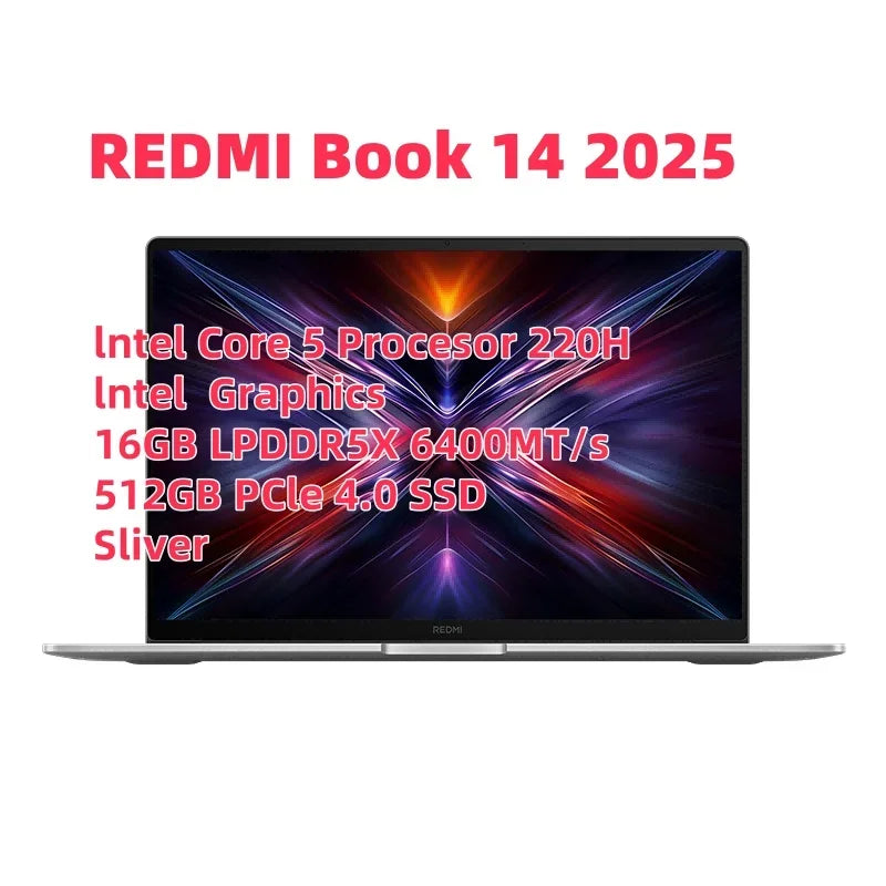 Xiaomi Redmi Book 14 2025 Laptop Intel Core 5 220H/210H Processor 16G/32G DDR5+512G/1T SSD 14inch Notebook Office Ultrabook PC