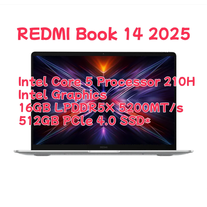 Xiaomi Redmi Book 14 2025 Laptop Intel Core 5 220H/210H Processor 16G/32G DDR5+512G/1T SSD 14inch Notebook Office Ultrabook PC