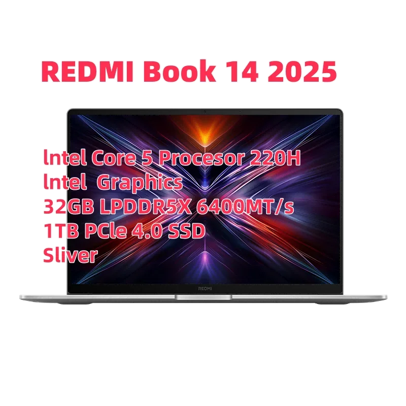 Xiaomi Redmi Book 14 2025 Laptop Intel Core 5 220H/210H Processor 16G/32G DDR5+512G/1T SSD 14inch Notebook Office Ultrabook PC