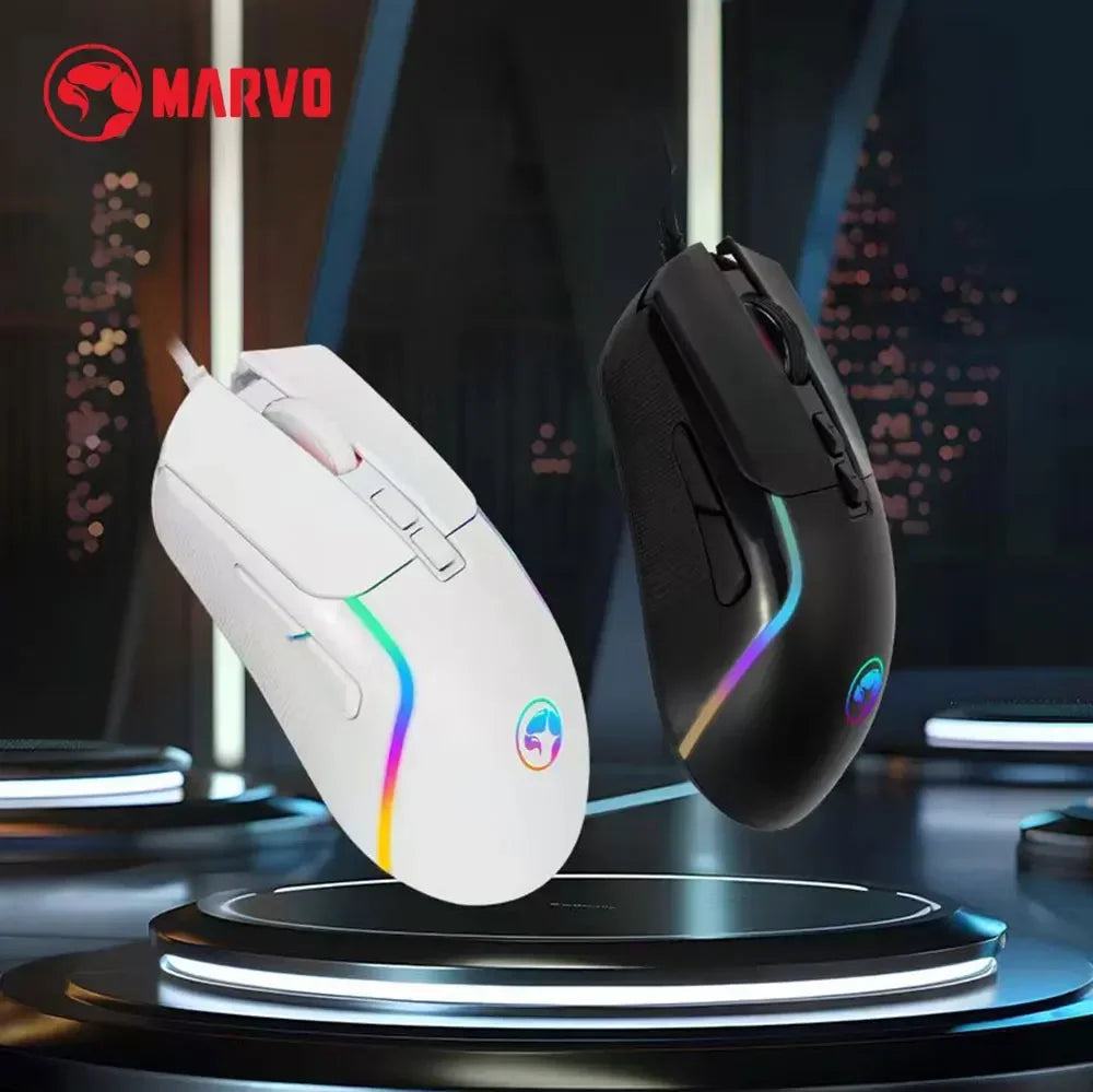 M292 CAPO 20 Wired Right Hand E-Sports Mouse 7 Buttons Mixed Backlit 603FP Chip 8000DPI High Precision Gaming Mouse for PC