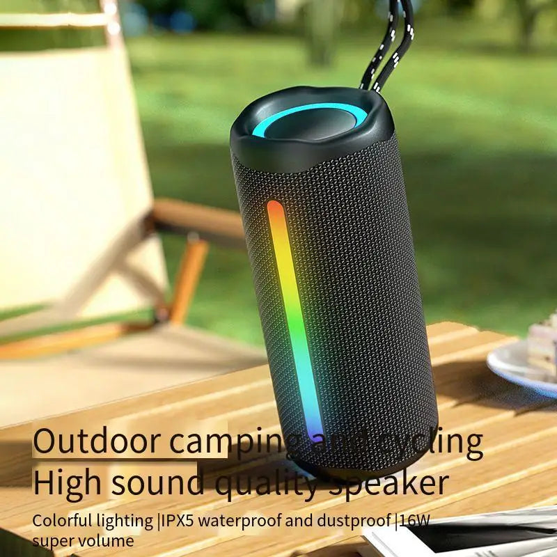 2025 Cylinder Bluetooth Speaker - 30W Super Bass IPX5 Waterproof Outdoor RGB Party Sound
