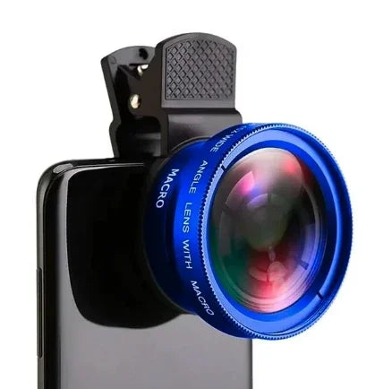 2 IN 1 Mobile Phone Lens Universal Clip 37mm Camera Lens 0.45x 49uv Super Wide-Angle + Macro HD Lens For iPhone Samsung Android