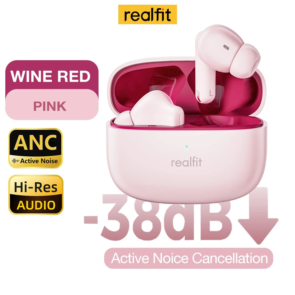F3 ANC Active Noice Cancellation Bluetooth Earphones ENC Call HIFI Stereo Superb Bass Wireless Earbuds Sport Gaming