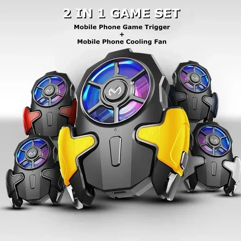 AK03 MEMO Mobile Phone ABS L1R1 PUBG Gaming Trigger Gamepad Joystick Controller with Cooling Fan Game Set for Iphone IOS Android