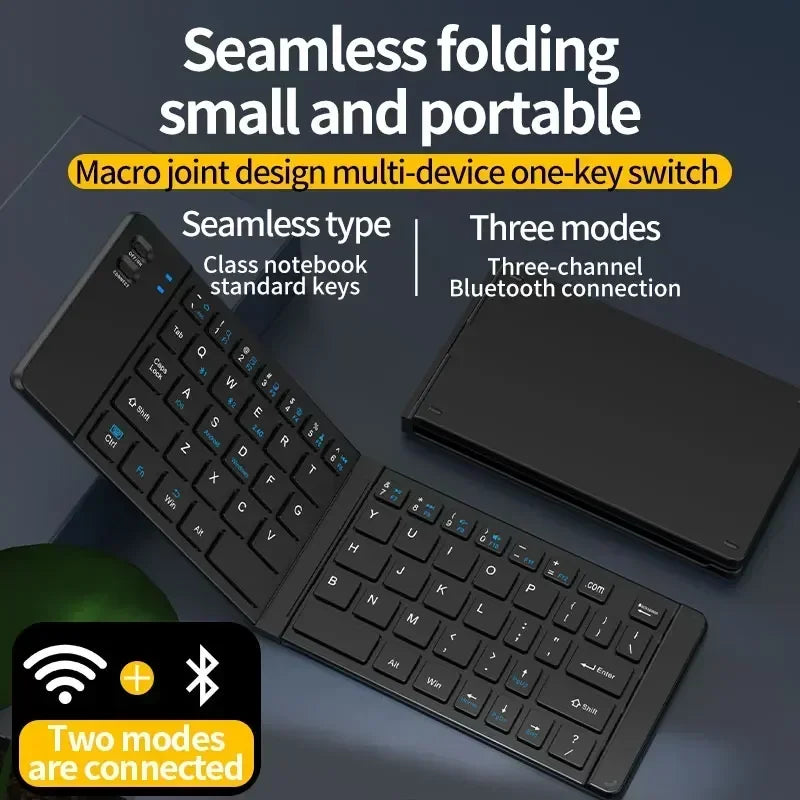 Mini Wireless Keyboard and Mouse Bluetooth Portable Folding Keyboards 2.4G for Windows Android IOS Tablet Ipad Phone