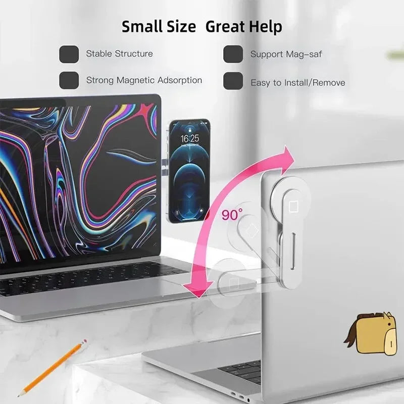 NEW Car Phone Stand Laptop Same Screen Stand Magnetic Ultrathin Display Side Foldable Rollover Camera Flat Aluminum Alloy Back