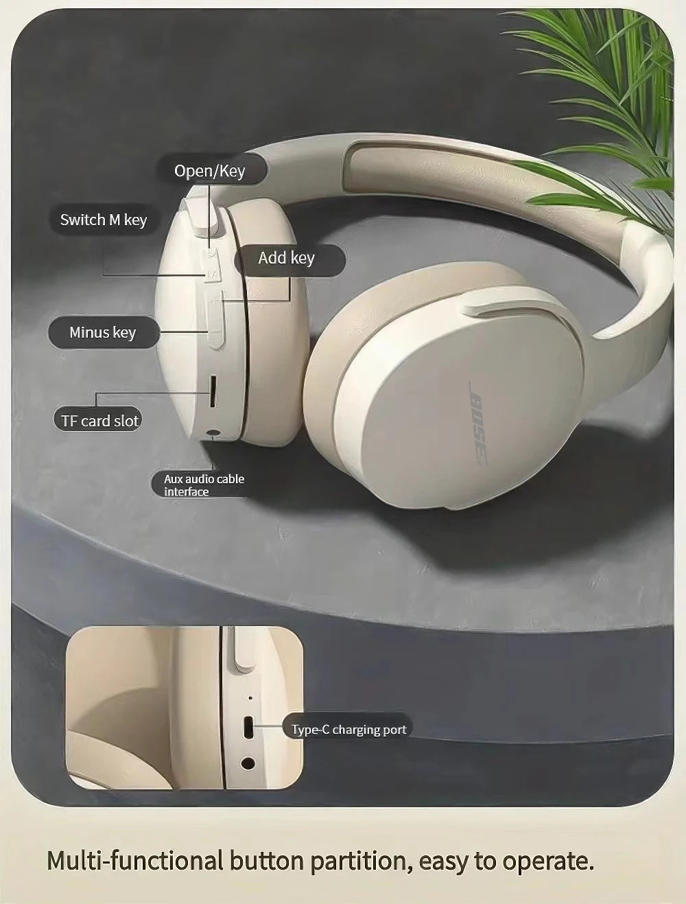 Original Brand P2961 Wireless Headset Bluetooth 5.3 Earphone Stereo HIFI Headphone Game Music Earbuds with Mic