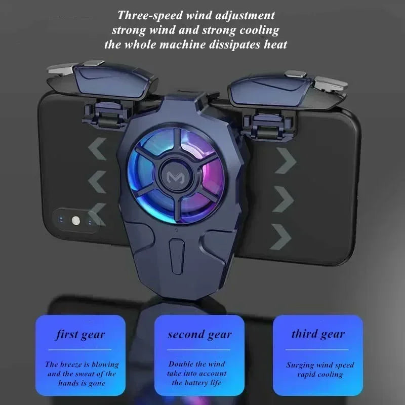 AK03 MEMO Mobile Phone ABS L1R1 PUBG Gaming Trigger Gamepad Joystick Controller with Cooling Fan Game Set for Iphone IOS Android