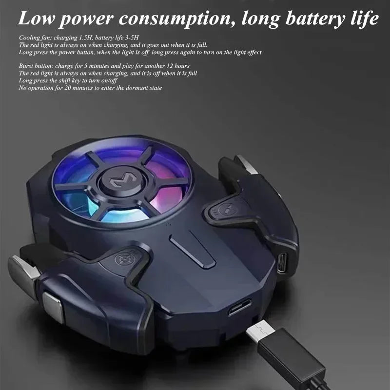AK03 MEMO Mobile Phone ABS L1R1 PUBG Gaming Trigger Gamepad Joystick Controller with Cooling Fan Game Set for Iphone IOS Android