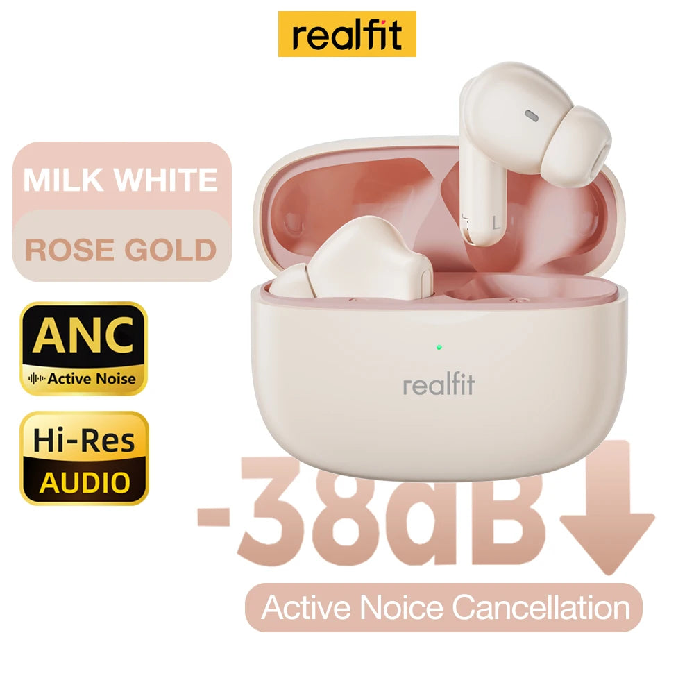 F3 ANC Active Noice Cancellation Bluetooth Earphones ENC Call HIFI Stereo Superb Bass Wireless Earbuds Sport Gaming