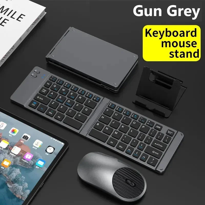 Mini Wireless Keyboard and Mouse Bluetooth Portable Folding Keyboards 2.4G for Windows Android IOS Tablet Ipad Phone
