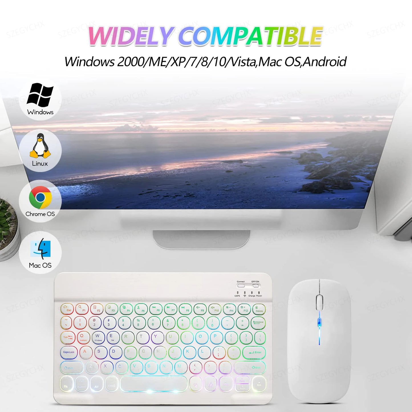 Bluetooth Wireless Magic for Ipad 9 Generation Air Pro Mini Keyboard Mouse 11/10/9Inch Tablet Keyboard for Xiaomi Samsung Huawei