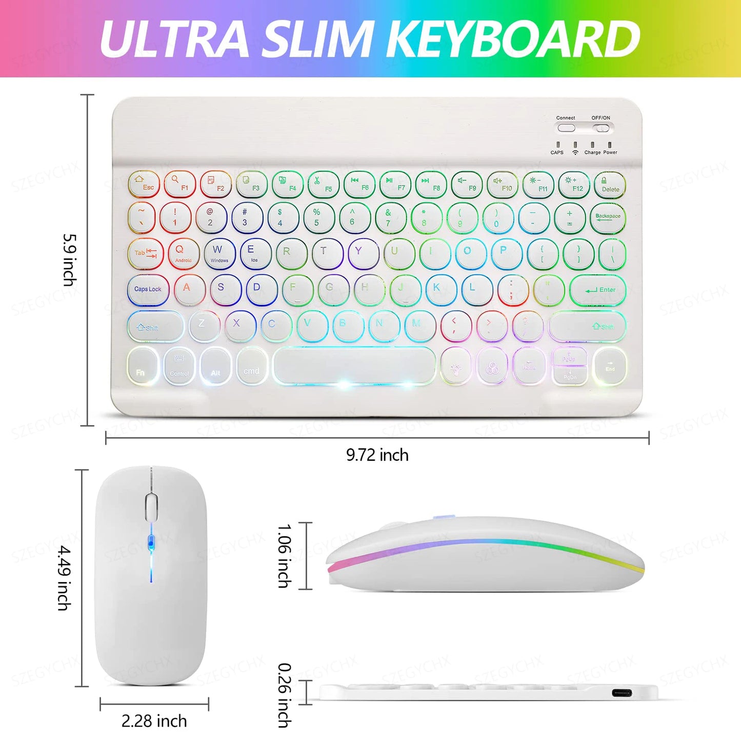 Bluetooth Wireless Magic for Ipad 9 Generation Air Pro Mini Keyboard Mouse 11/10/9Inch Tablet Keyboard for Xiaomi Samsung Huawei