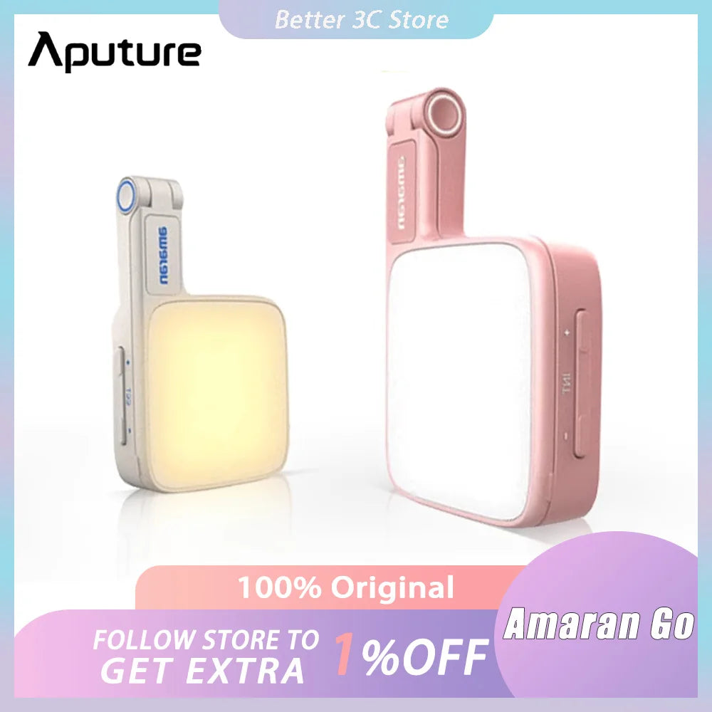 Aputure Amaran Go Ultra-Compact Built-in Mirrored Mini LED Phone Light Magnetic Mount Versatile Flip for Selfies Vlog Custom