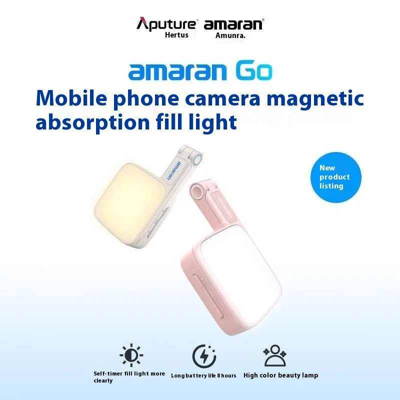 Aputure Amaran Go Ultra-Compact Built-in Mirrored Mini LED Phone Light Magnetic Mount Versatile Flip for Selfies Vlog Custom