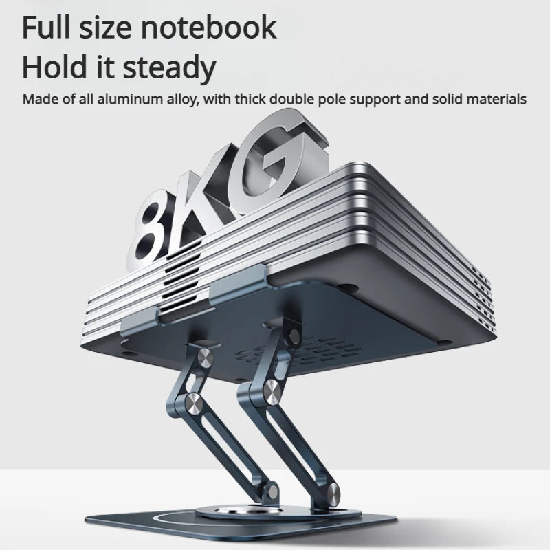 Baseus Laptop Stand 360° Rotating Table Holder Folding Aluminum Alloy Computer Support Storage Rack Adjustable Portable Bracket
