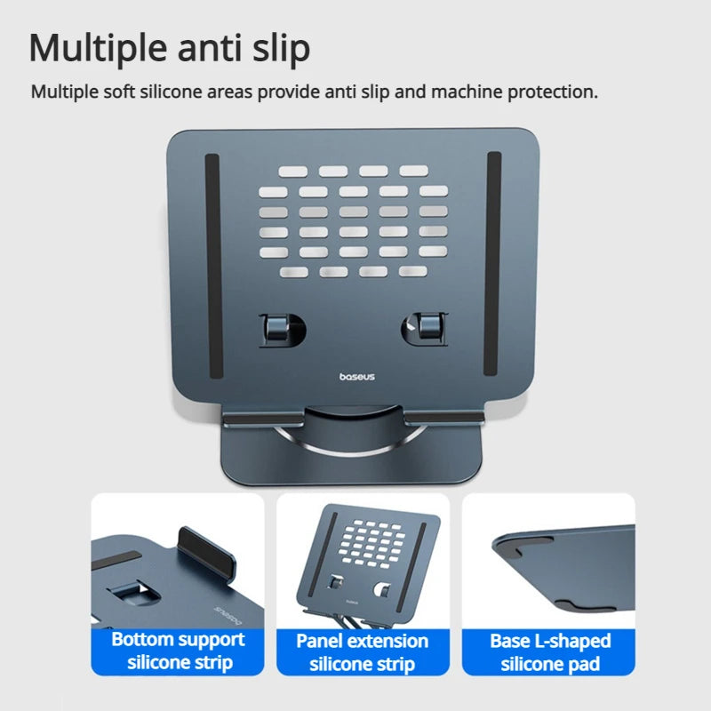 Baseus Laptop Stand 360° Rotating Table Holder Folding Aluminum Alloy Computer Support Storage Rack Adjustable Portable Bracket