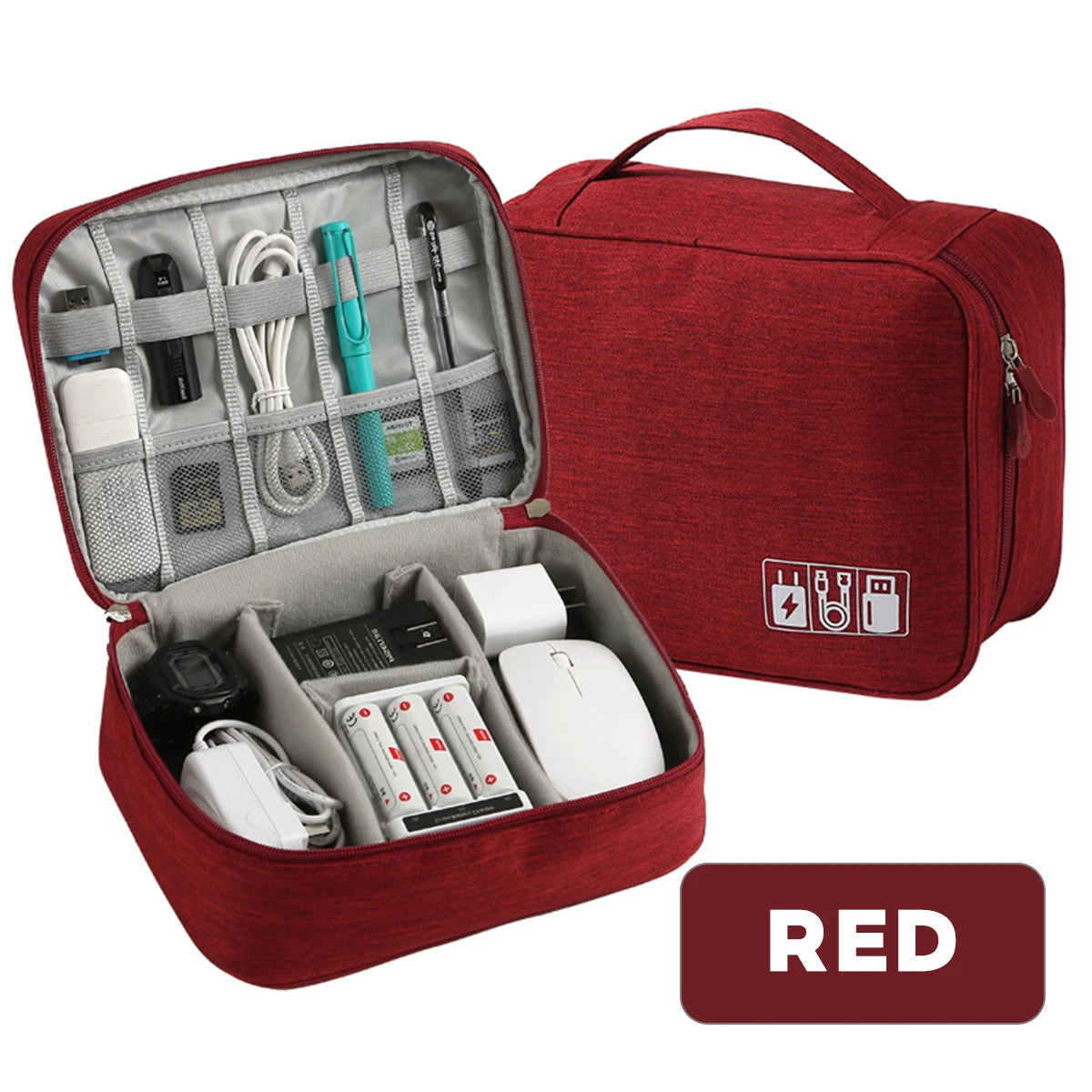 Cable Storage Bag Waterproof Digital Electronic Organizer Portable USB Data Line Charger Plug Storage Bag Travel Cable Organizer