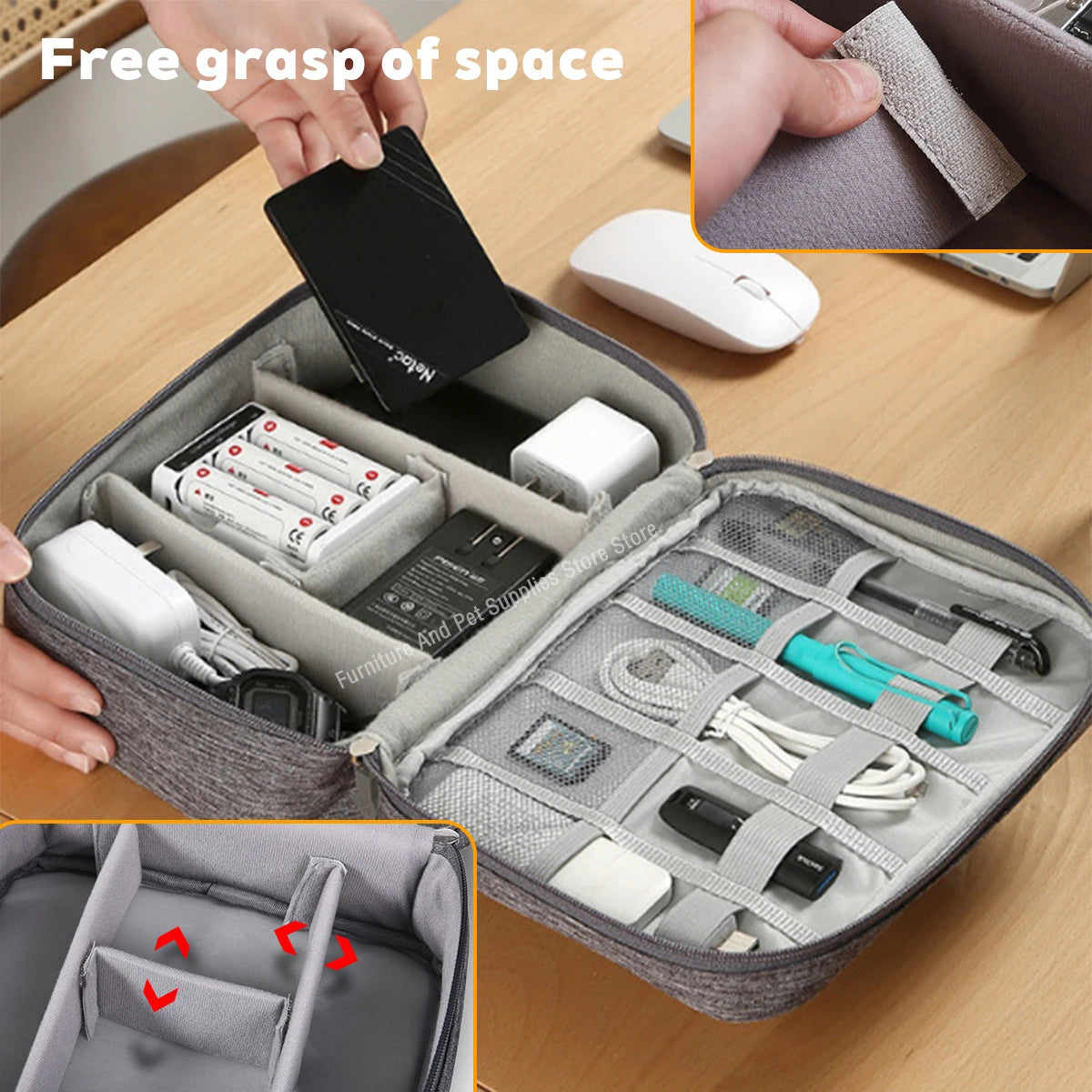 Cable Storage Bag Waterproof Digital Electronic Organizer Portable USB Data Line Charger Plug Storage Bag Travel Cable Organizer