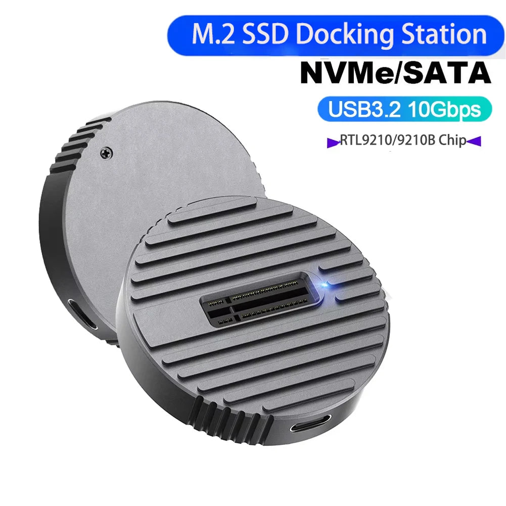 M.2 SSD Docking Station 10Gbps M.2 NVME SATA SSD External Enclosure Type-C Mobile Hard Drive Bases Laptop SSD USB Adapter