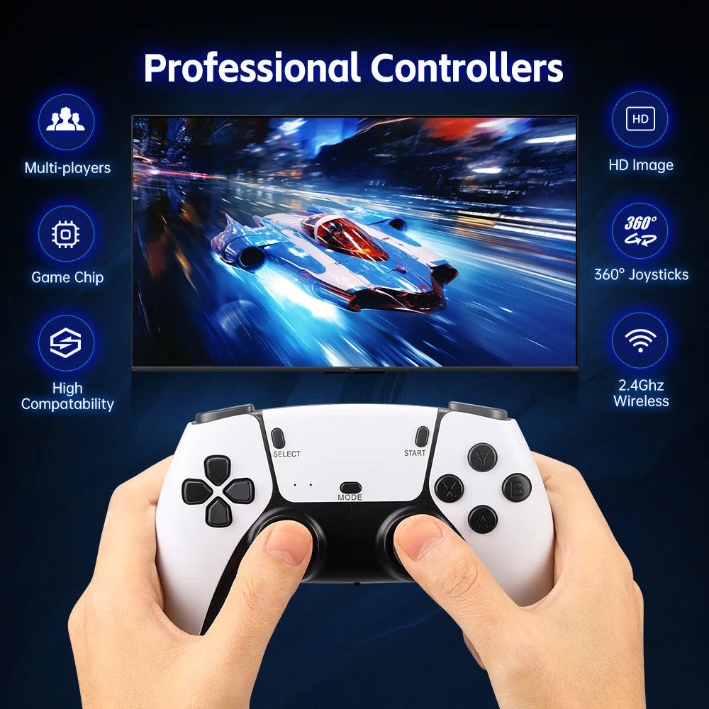 M15 Video Game Console 4K TV Game Stick 64G Built-In 20000 Games Handheld Game Player Wireless Controller Retro Gamepad