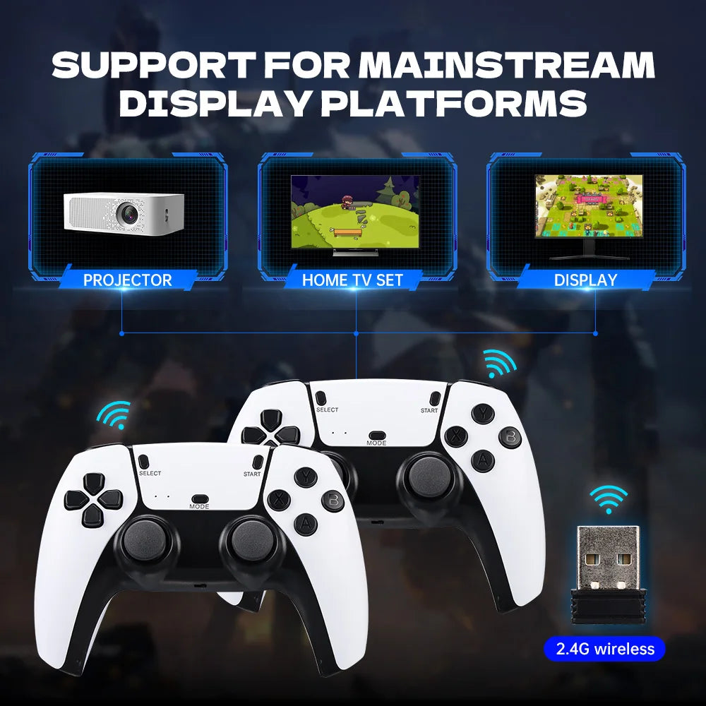 M15 Video Game Console 4K TV Game Stick 64G Built-In 20000 Games Handheld Game Player Wireless Controller Retro Gamepad