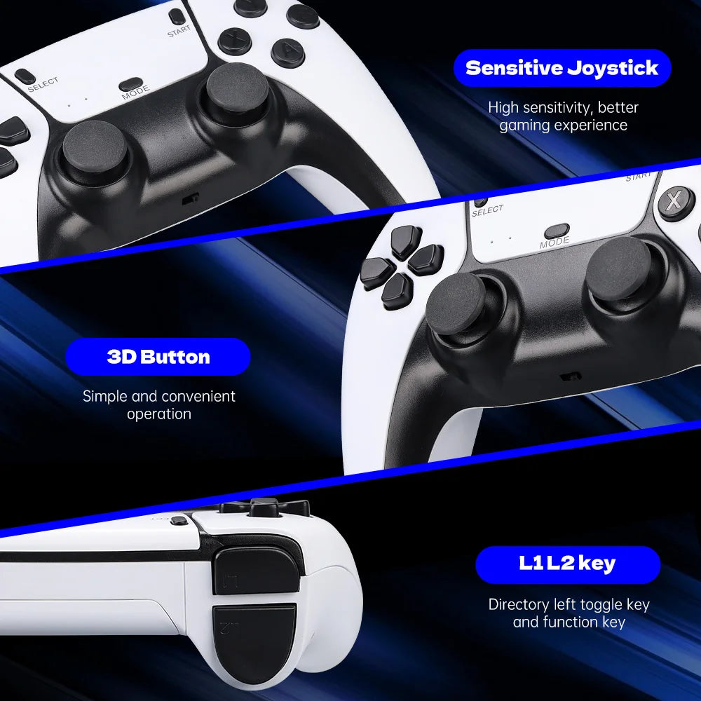 M15 Video Game Console 4K TV Game Stick 64G Built-In 20000 Games Handheld Game Player Wireless Controller Retro Gamepad