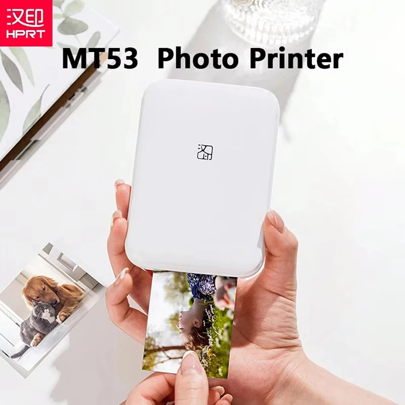 MT53 Portable Color Photo Printer Handheld Pocket Printer 313Dpi 2X3 inch Sticky-backed Photo Paper Printing Machine For Home
