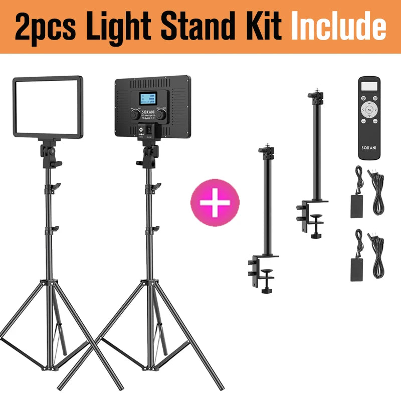 Sokani P25 Dimmable LED Video Light Panel Fill Lamp For E-sports Live Stream Photo Studio Video Calls Zoom Meetings Lamp