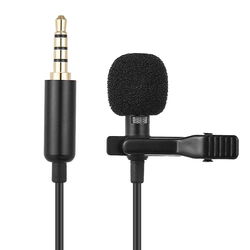 Portable Mini Lavalier Microphone Condenser Clip-on Lapel Mic Wired 3.5mm USB Microfon For Mobile Phone Laptops PC DSLR Camera