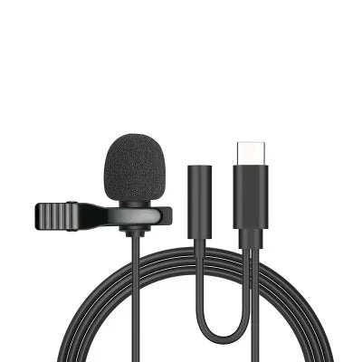Portable Mini Lavalier Microphone Condenser Clip-on Lapel Mic Wired 3.5mm USB Microfon For Mobile Phone Laptops PC DSLR Camera