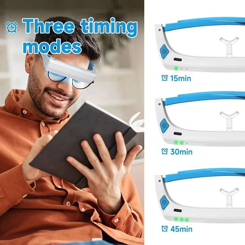 SAD Light Therapy Glasses Anti-Aging Eyes Fatigue Relief Relaxation Relieve Dark Circles Phototherapy Eye Massage Beauty Device