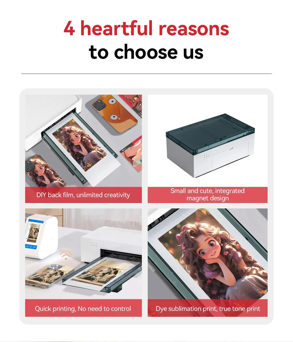Small Photo Printer Customizable Mobile Phone Back Skin Sticker Printer for Film Cutting Machine DIY Colorful Photo Printing
