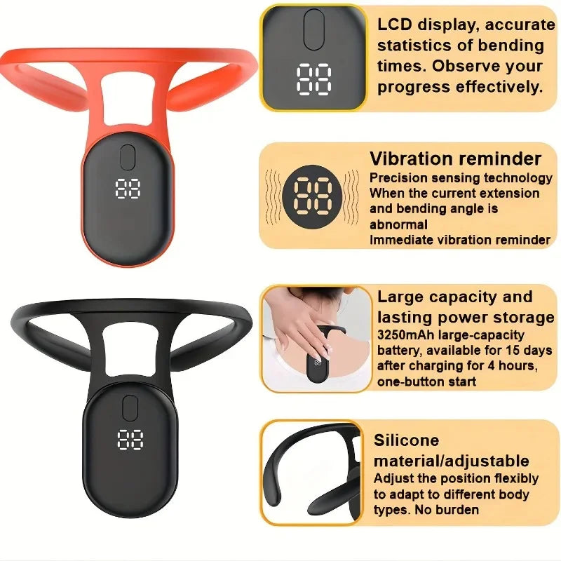 Smart Posture Corrector Miicro Vibration Posture Training Reminder Sensor Back Posture Neck Hump Corrector for Adult Kids