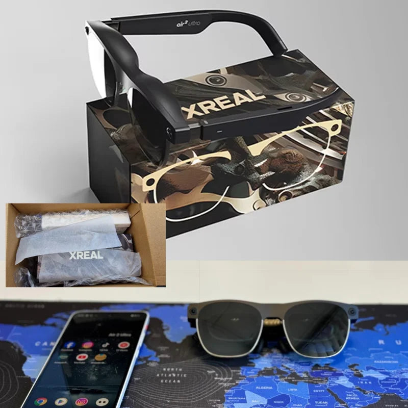 XREAL Air 2 Ultra Smart AR Glasses 6 DoF 52° Fov 4K 3D HD 385'' Giant Screen View Nreal Air2 Ultra Tracking Smart Glasses