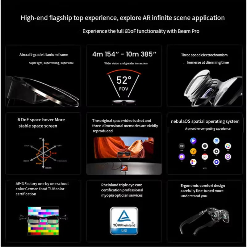 XREAL Air 2 Ultra Smart AR Glasses 6 DoF 52° Fov 4K 3D HD 385'' Giant Screen View Nreal Air2 Ultra Tracking Smart Glasses