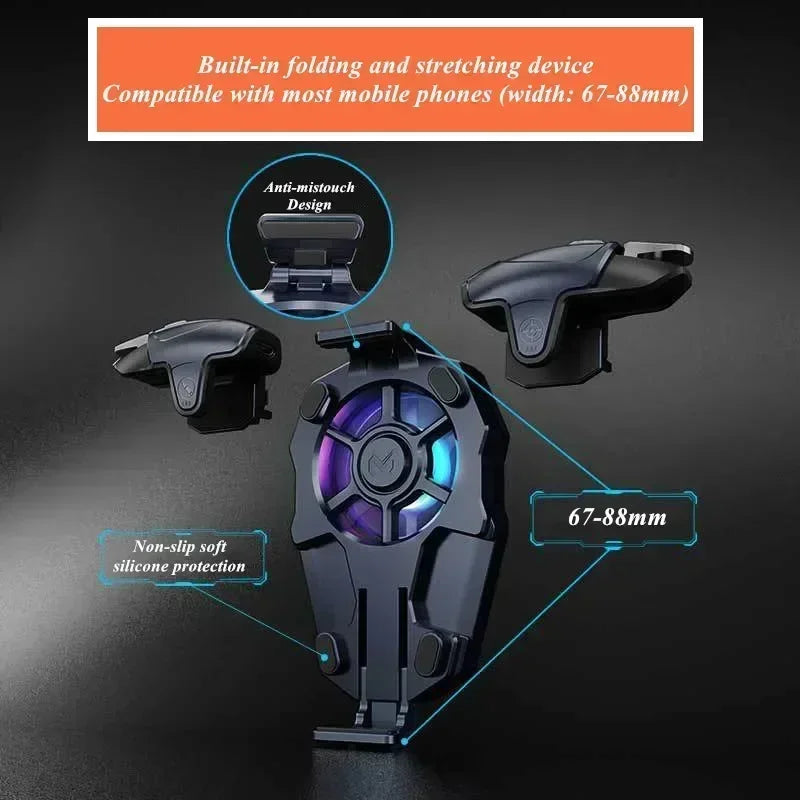 AK03 MEMO Mobile Phone ABS L1R1 PUBG Gaming Trigger Gamepad Joystick Controller with Cooling Fan Game Set for Iphone IOS Android