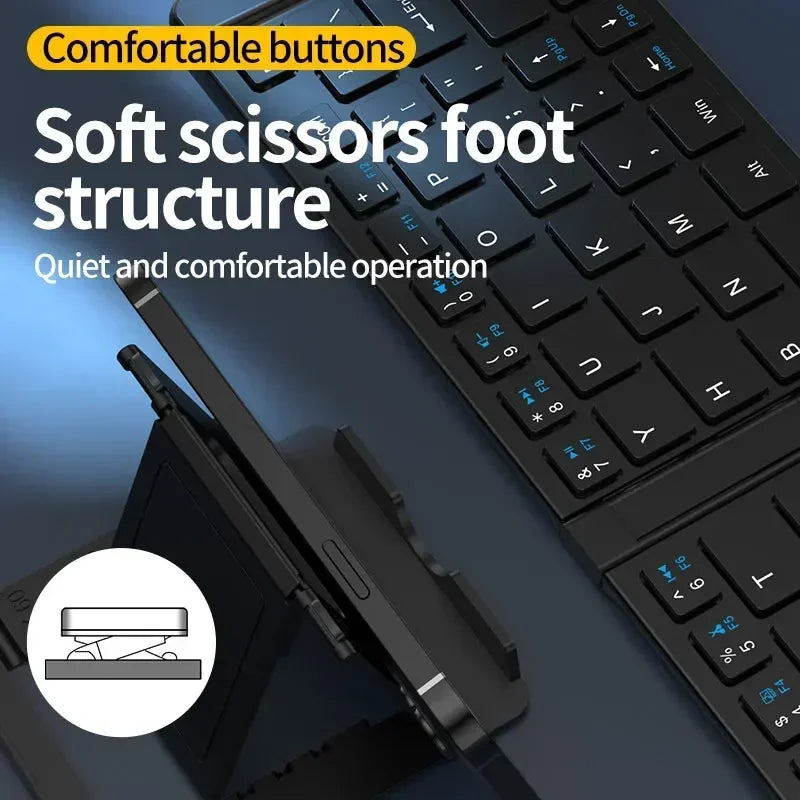 Mini Wireless Keyboard and Mouse Bluetooth Portable Folding Keyboards 2.4G for Windows Android IOS Tablet Ipad Phone