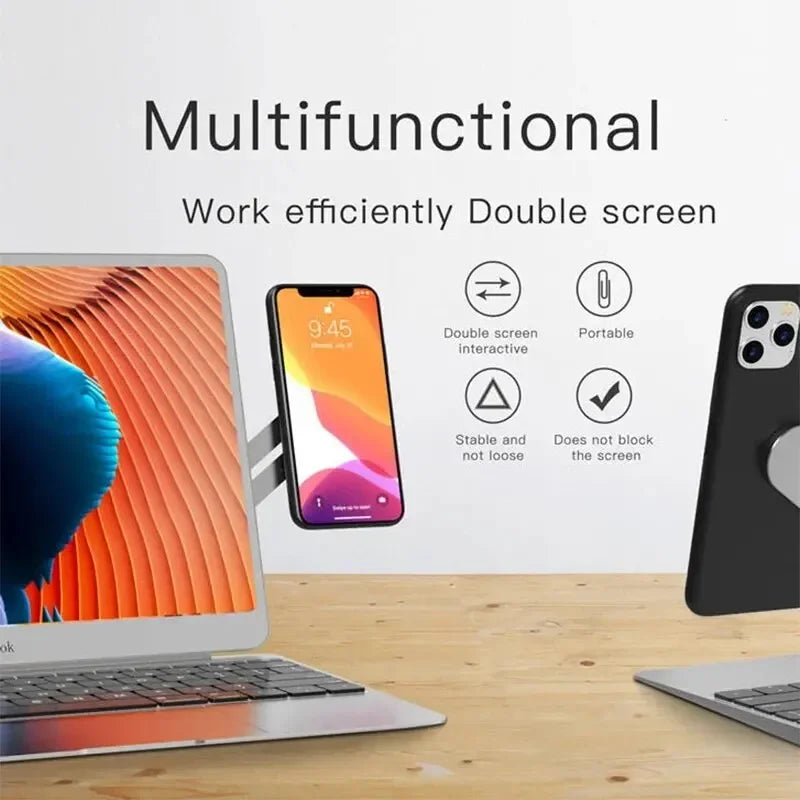 NEW Car Phone Stand Laptop Same Screen Stand Magnetic Ultrathin Display Side Foldable Rollover Camera Flat Aluminum Alloy Back