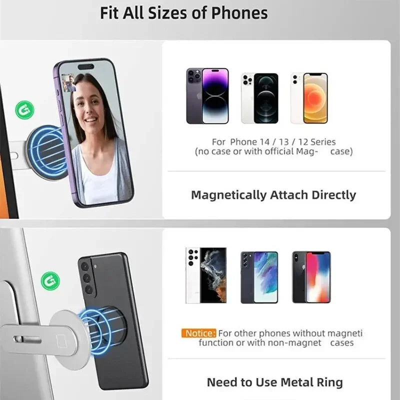 NEW Car Phone Stand Laptop Same Screen Stand Magnetic Ultrathin Display Side Foldable Rollover Camera Flat Aluminum Alloy Back