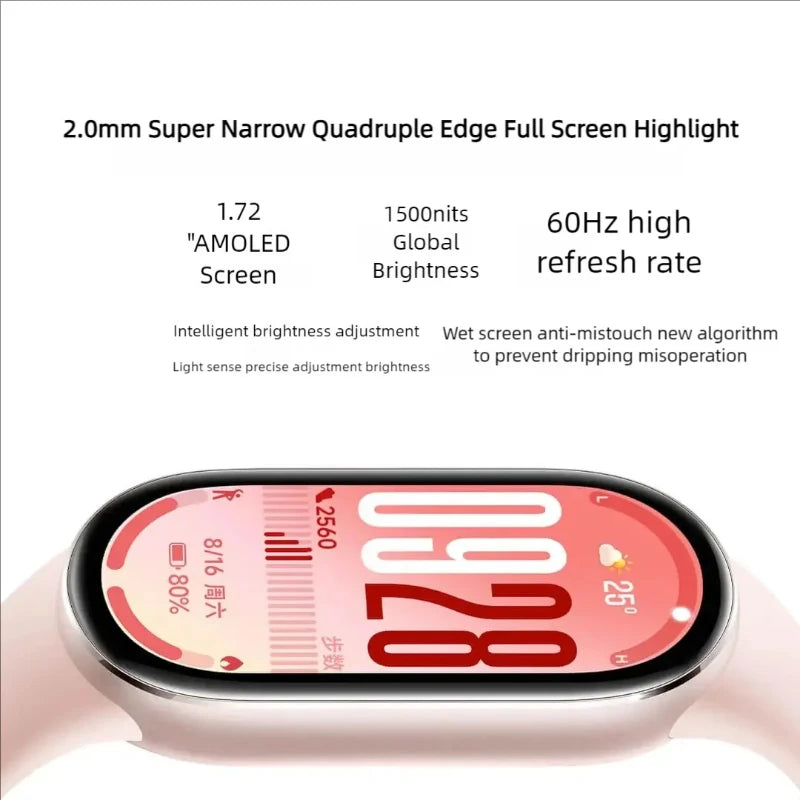 Original Xiaomi Smart Band 10 Smartband 1.72" AMOLED Display Health Monitoring Sports Smart Watch Bracelets Mi Band Watch Gift