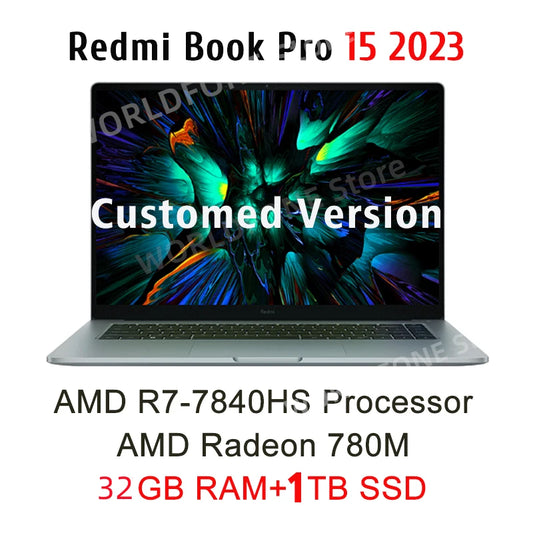 Xiaomi Redmi Book Pro 15 Laptop Ryzen R5-7640HS/R7-7840HS AMD 780M/760M 16G RAM 512G/1T 15.6Inch 3.2K 120Hz New Mi Notebook