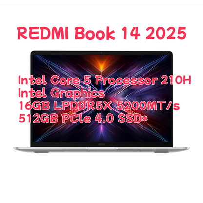 Xiaomi Redmi Book 14 2025 Laptop Intel Core 5 220H/210H Processor 16G/32G DDR5+512G/1T SSD 14inch Notebook Office Ultrabook PC