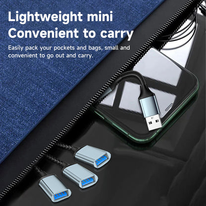 USB Splitter Cable 1 in 3 Out,Usb-A Expansion Hub, Multi USB Port Expansion Converter for Car, PC