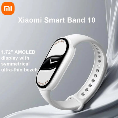 Original Xiaomi Smart Band 10 Smartband 1.72" AMOLED Display Health Monitoring Sports Smart Watch Bracelets Mi Band Watch Gift