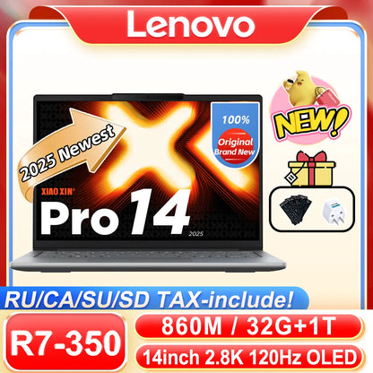 【Lenovo 2025 NEW】Xiaoxin Pro 14 AI7 H 350/860M 14inch 2.8K OLED Screen 120Hz Refresh Rate 32G+1T