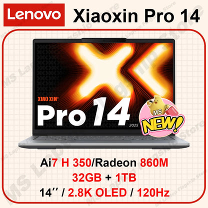 【Lenovo 2025 NEW】Xiaoxin Pro 14 AI7 H 350/860M 14inch 2.8K OLED Screen 120Hz Refresh Rate 32G+1T
