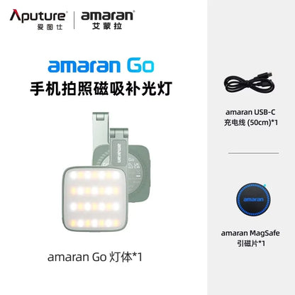 Aputure Amaran Go Ultra-Compact Built-in Mirrored Mini LED Phone Light Magnetic Mount Versatile Flip for Selfies Vlog Custom